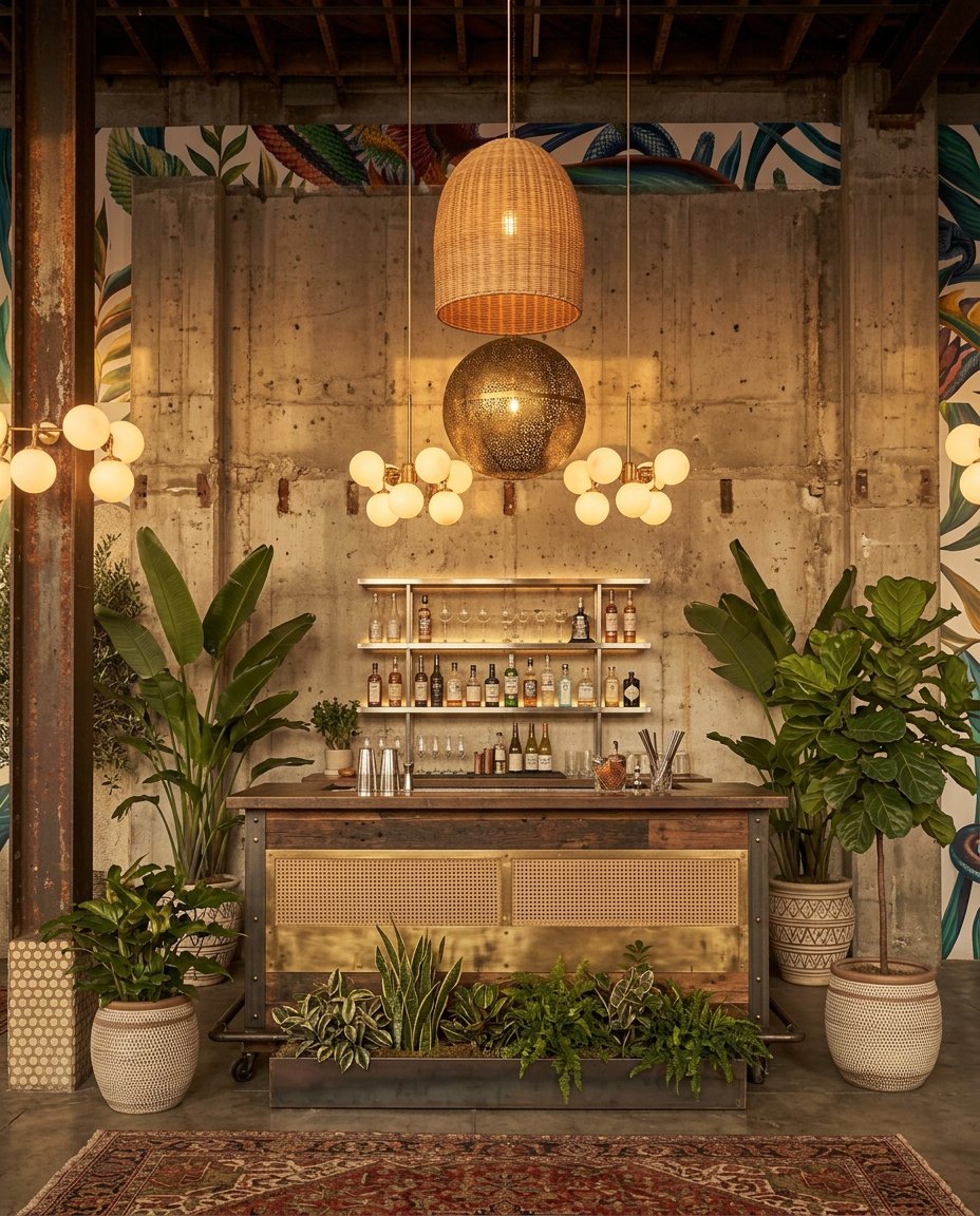 Cause and Cure - the bar against the botanical mural
