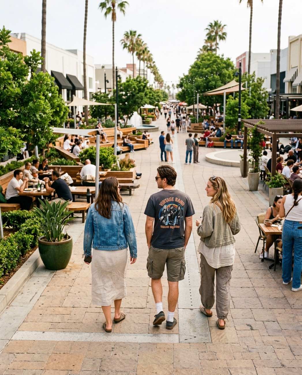People strolling the promenade in daylight