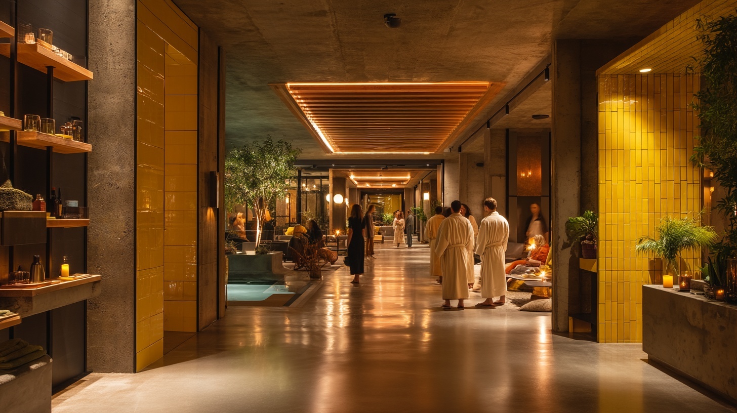 A warm wellness and recovery space the next morning